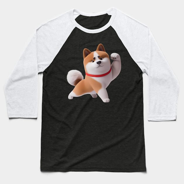 Akita Dog Baseball T-Shirt by BlackCricketdesign